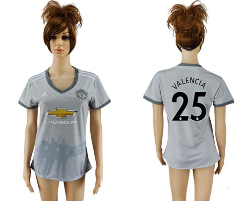 Women's Manchester United #25 Valencia Sec Away Soccer Club Jersey - Click Image to Close